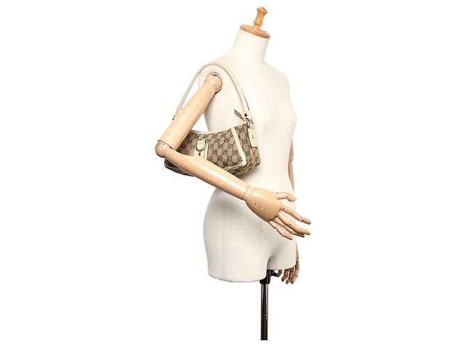 Pochette Abbey D-Ring in tela GG marrone Gucci - vista 9