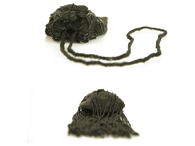 Borsa a tracolla piccola Ella Singh nera con perline e tracolla piccola con frange Nero - vista 3