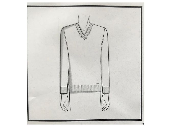 Chanel Herren Pullover mit V-Ausschnitt , Jersey-Material , Größe XS Schwarz - Ansicht 5