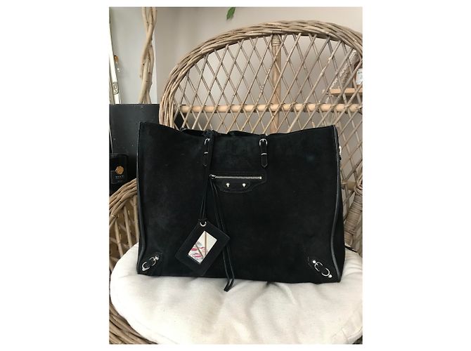 City Borsa a mano Balenciaga Paper A4 Zip in pelle nera Nero - vista 2
