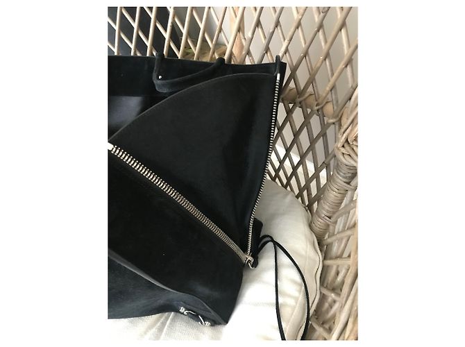 City Borsa a mano Balenciaga Paper A4 Zip in pelle nera Nero - vista 3
