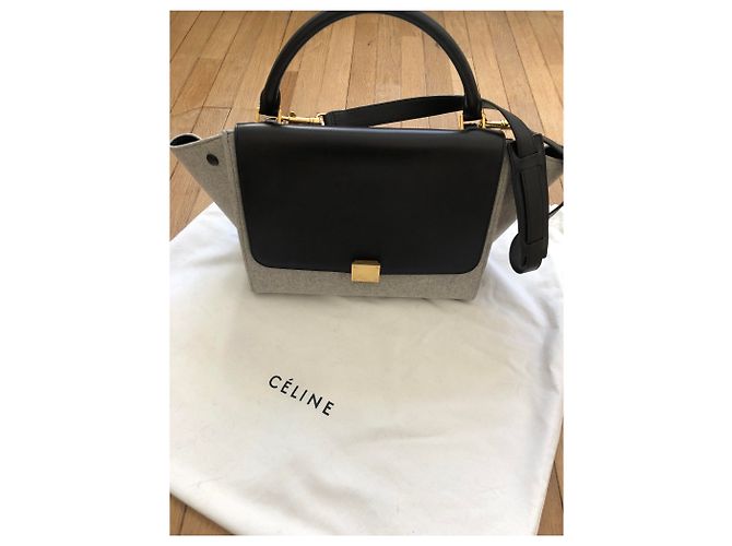 Trapèze Borsa a mano Céline Trapeze Grigio Scuro Lana Grigio antracite - vista 8