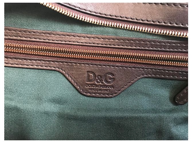 Borsa bowling D&G Allyson in pelle marrone - vista 13