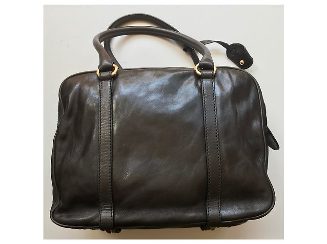 Borsa bowling D&G Allyson in pelle marrone - vista 2