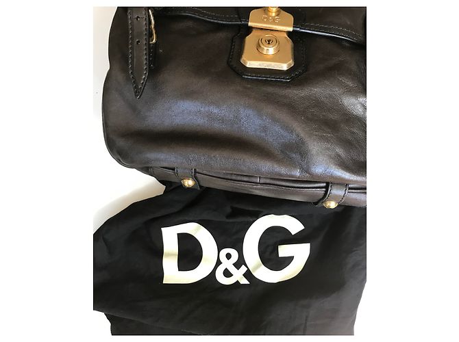 Borsa bowling D&G Allyson in pelle marrone - vista 21