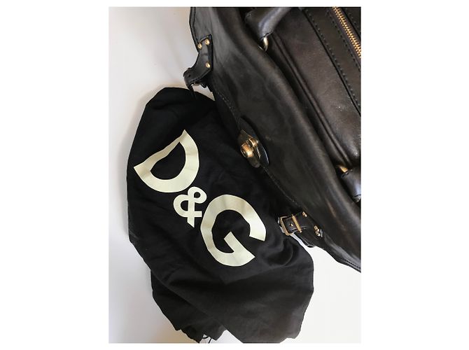 Borsa bowling D&G Allyson in pelle marrone - vista 22