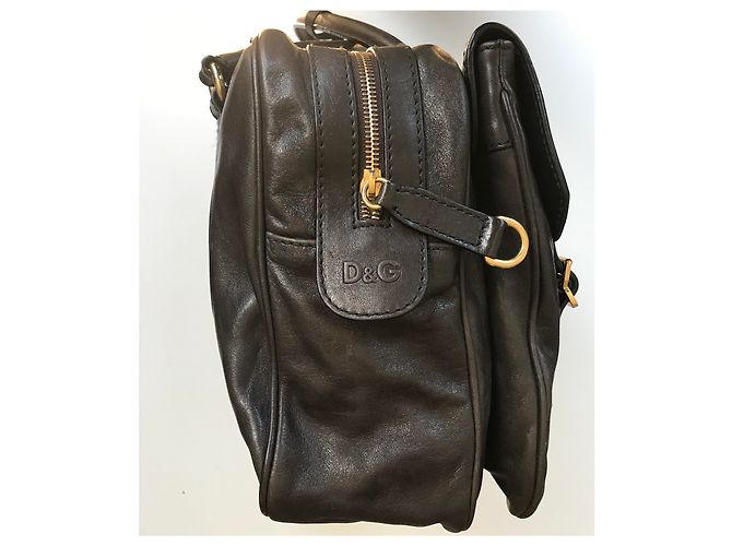 Borsa bowling D&G Allyson in pelle marrone - vista 3