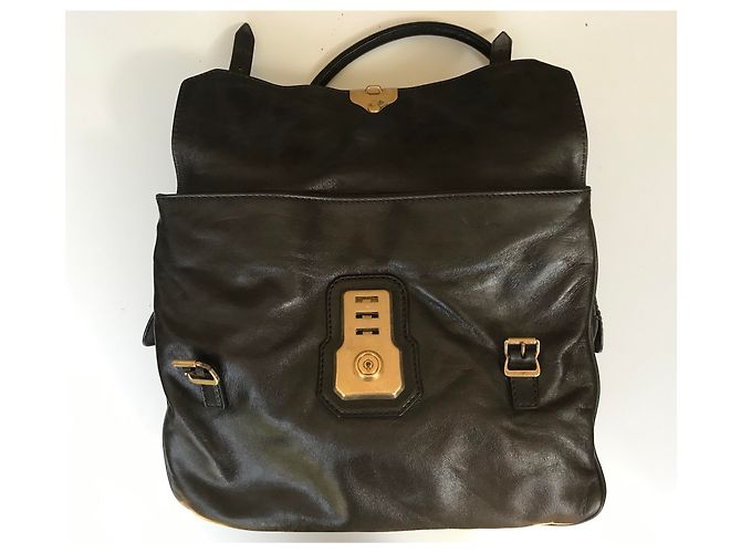 Borsa bowling D&G Allyson in pelle marrone - vista 7