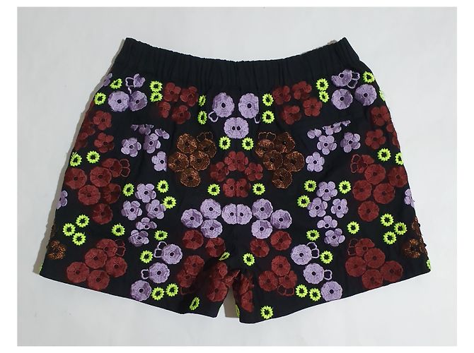 Shorts Essentiel Antwerp com bordado floral de algodão Multicor - vista 2