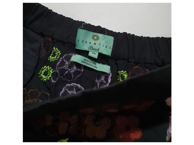 Shorts Essentiel Antwerp com bordado floral de algodão Multicor - vista 3