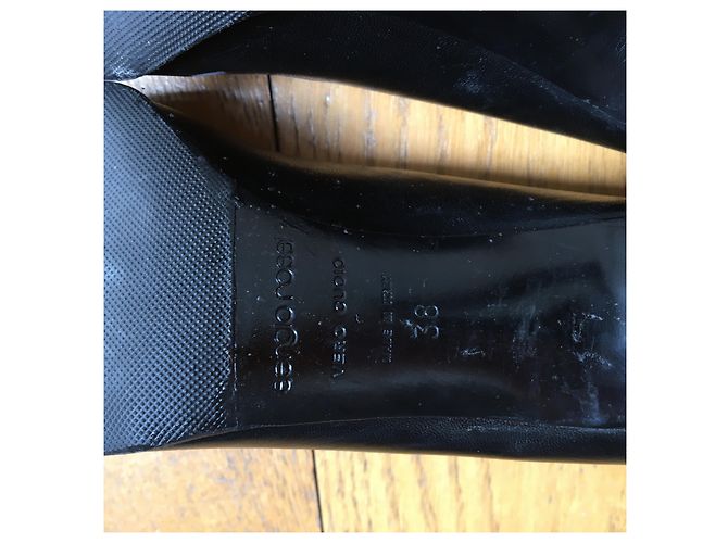 Décolleté Sergio Rossi in pelle nera Nero - vista 4