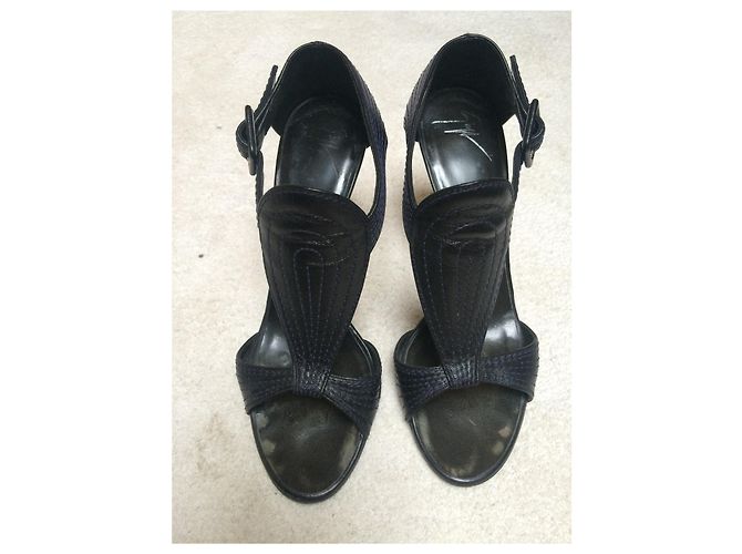 Giuseppe Zanotti sandali con tacco in pelle Nero - vista 6