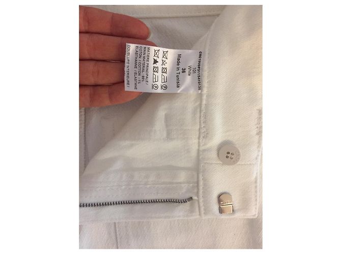Chloé weiße Denim Jeans mit Fransen - Ansicht 4