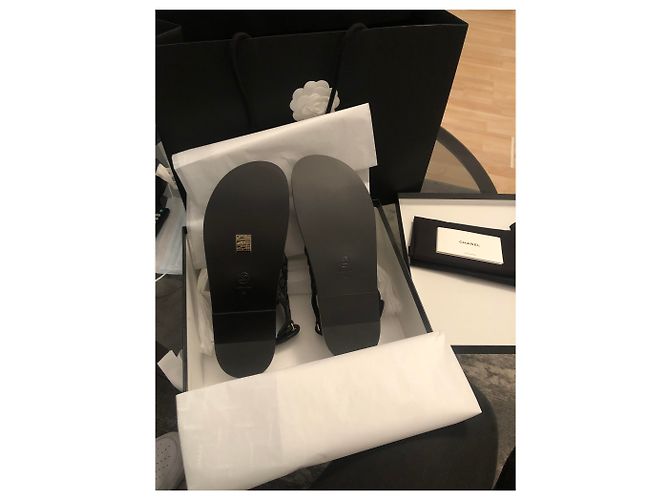 Sandali Chanel Spartan Dad grigio scuro tessuto 41 Grigio antracite - vista 4