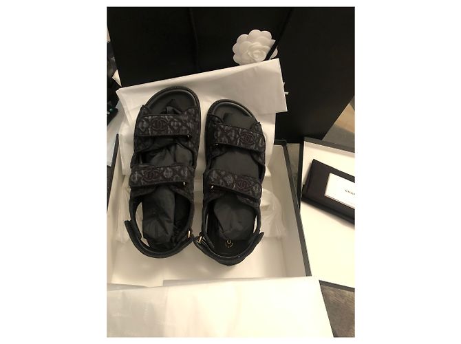 Sandali Chanel Spartan Dad grigio scuro tessuto 41 Grigio antracite - vista 5