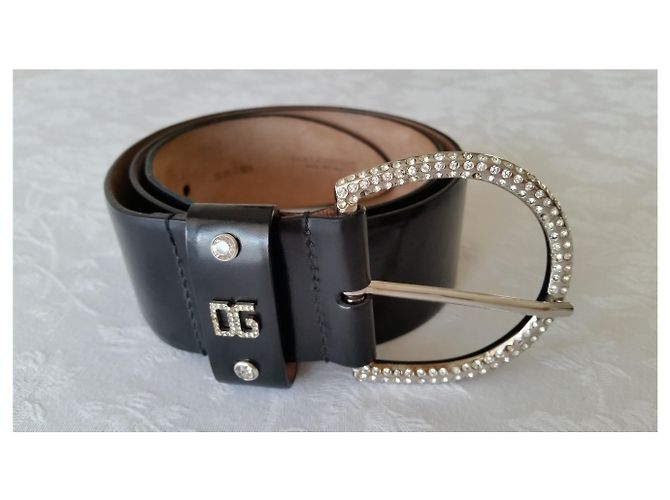 Dolce & Gabbana DOLCE e GABBANA LEDERGÜRTEL SWAROVSKI VERZIERT Schwarz - Ansicht 2