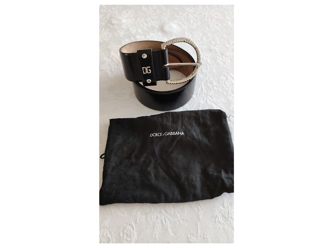 Dolce & Gabbana DOLCE e GABBANA LEDERGÜRTEL SWAROVSKI VERZIERT Schwarz - Ansicht 6