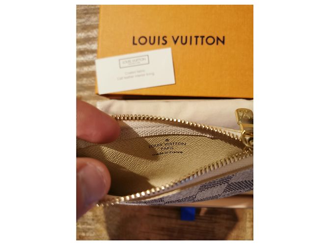 Louis Vuitton Pochette clés toile damier azur Beige - vista 2