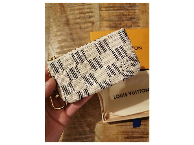 Louis Vuitton Pochette clés toile damier azur Beige - vista 6