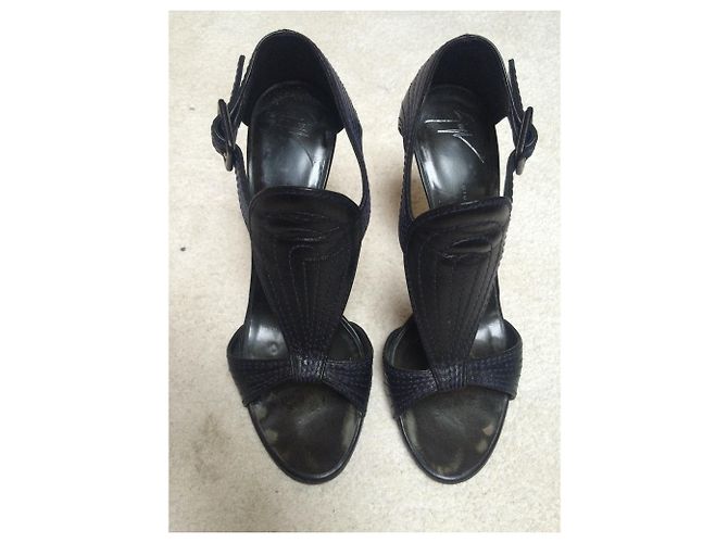 Giuseppe Zanotti sandali con tacco in pelle Nero - vista 7