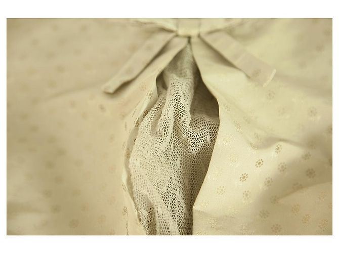 Red Valentino Valentino Camicetta senza maniche floreale jacquard rosso fiocchi beige davanti frontale tg 40 - vista 11