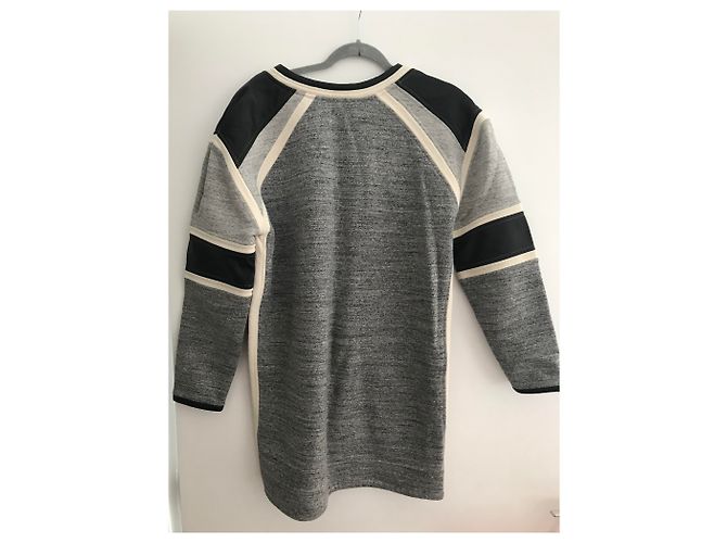 Pull long en coton gris Iro - vue 2