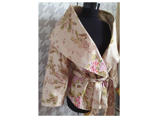 Blazer estilo kimono de seda con flores Renato Nucci Multicolor - vista 2