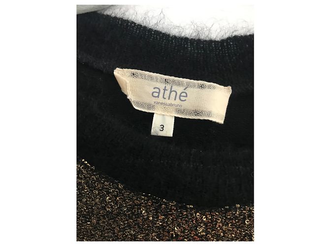 Vanessa Bruno Athe Wollpullover in Schwarz mit Glitzer Effekt - Ansicht 2