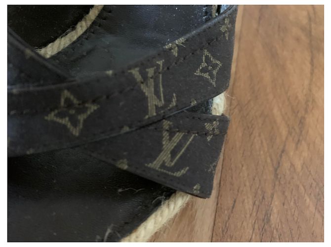 Mule con zeppa Louis Vuitton beige in tessuto - vista 6