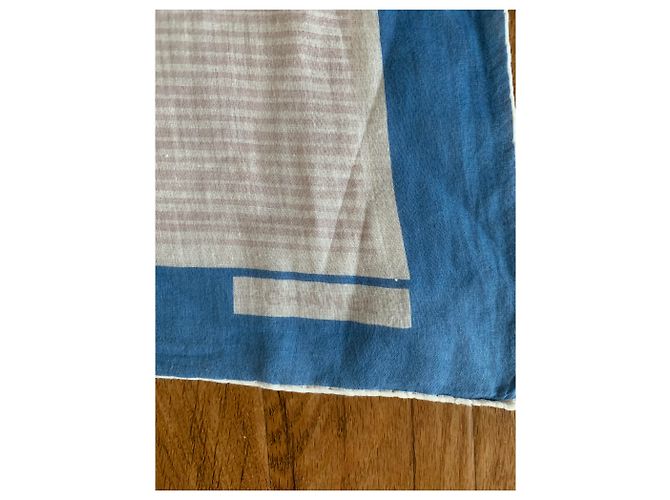 Chanel Schal aus Baumwolle blau - Ansicht 2
