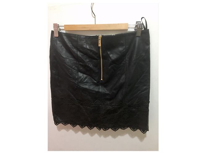 Alice by Temperley Nova saia de couro com corte a laser Preto - vista 2