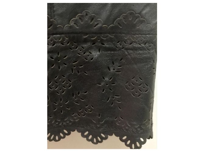 Alice by Temperley Nova saia de couro com corte a laser Preto - vista 4