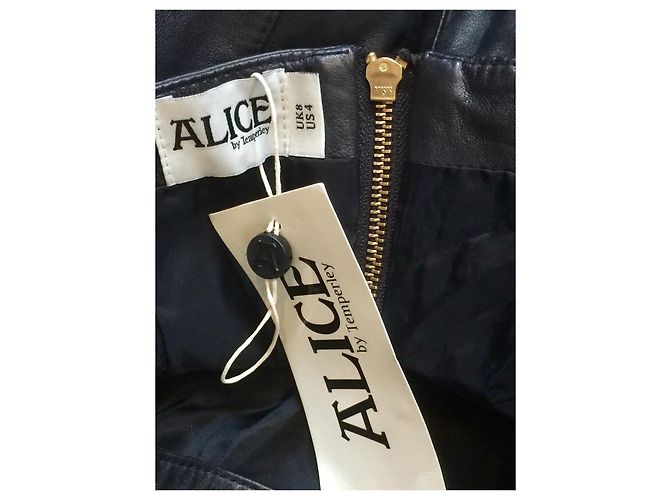 Alice by Temperley Nova saia de couro com corte a laser Preto - vista 5