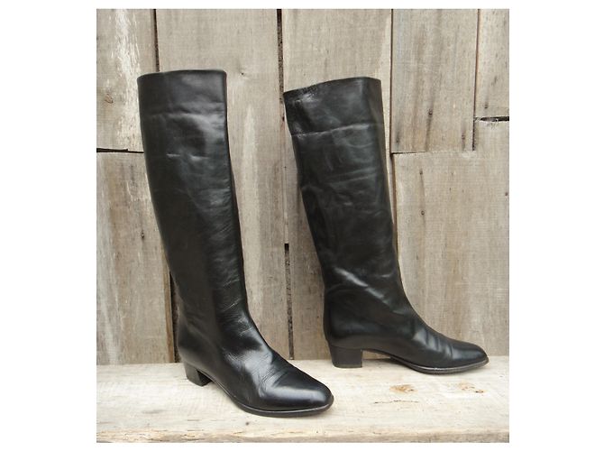 Autre Marque Stivali vintage La Cllollégienne 36 Nero - vista 2