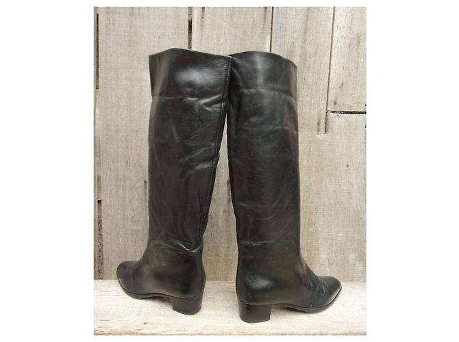 Autre Marque Stivali vintage La Cllollégienne 36 Nero - vista 5