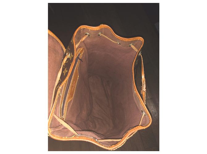 Zaino Louis Vuitton Montsouris Marrone Pelle - vista 4