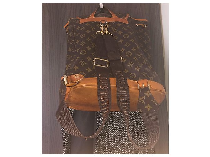 Zaino Louis Vuitton Montsouris Marrone Pelle - vista 5