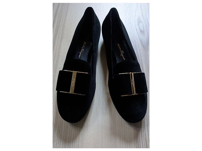 Ballerine Salvatore Ferragamo Sarno in velluto nero - vista 11