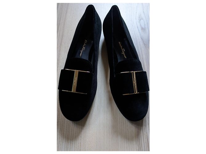 Ballerine Salvatore Ferragamo Sarno in velluto nero - vista 8