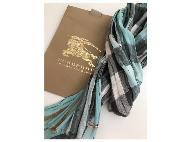 Sciarpa a quadri in lino Burberry - vista 2