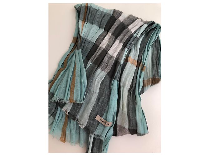 Sciarpa a quadri in lino Burberry - vista 3
