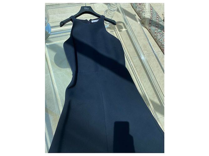 Abito Dior Blu Navy in Seta e Lana - vista 7