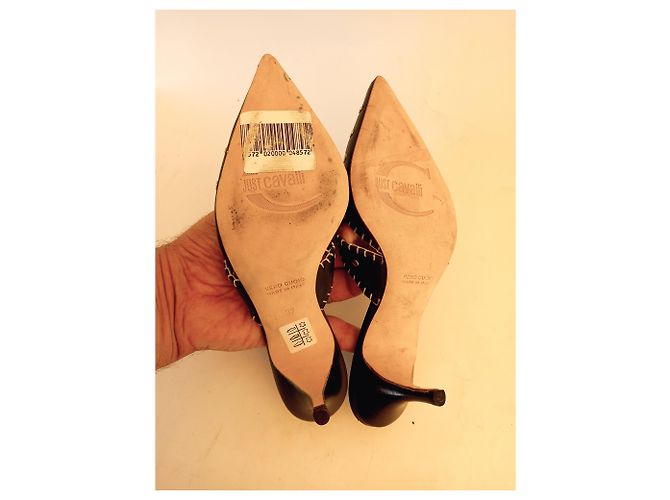 Mules Just Cavalli in pelle nera Nero - vista 3
