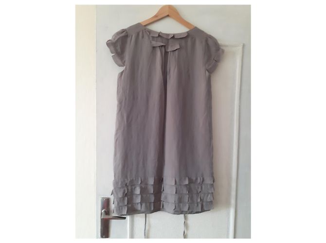 Comptoir Des Cotonniers Seidenkleid Grau - Ansicht 2