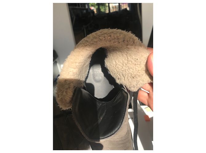 Bottines en cuir Moncler Patty Gris - vue 5