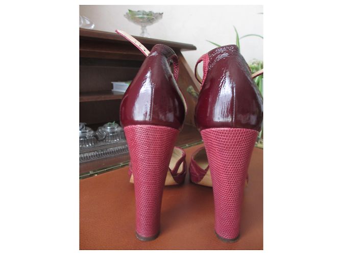 Décolleté Chloé bordeaux in vernice e pitone Bordò - vista 2