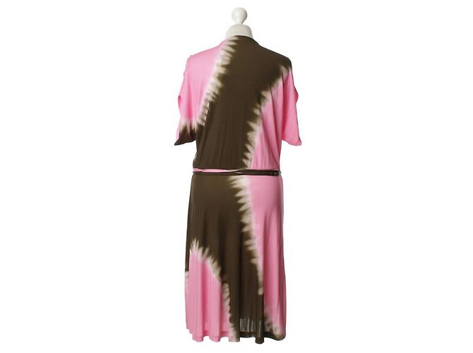 Diane Von Furstenberg DvF Pelego Vintage Wickelkleid Pink Mehrfarben Khaki - Ansicht 2