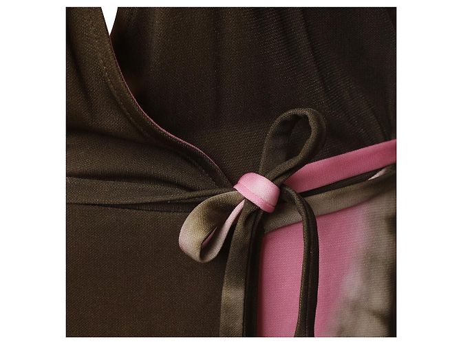 Diane Von Furstenberg DvF Pelego Vintage Wickelkleid Pink Mehrfarben Khaki - Ansicht 5