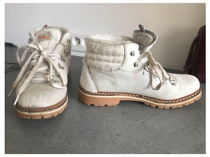 Autre Marque Botines de piel blanca Blanco - vista 2