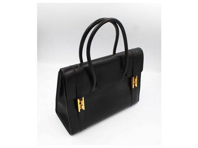 Borsa Hermès Drag Black Box in pelle Nero - vista 3
